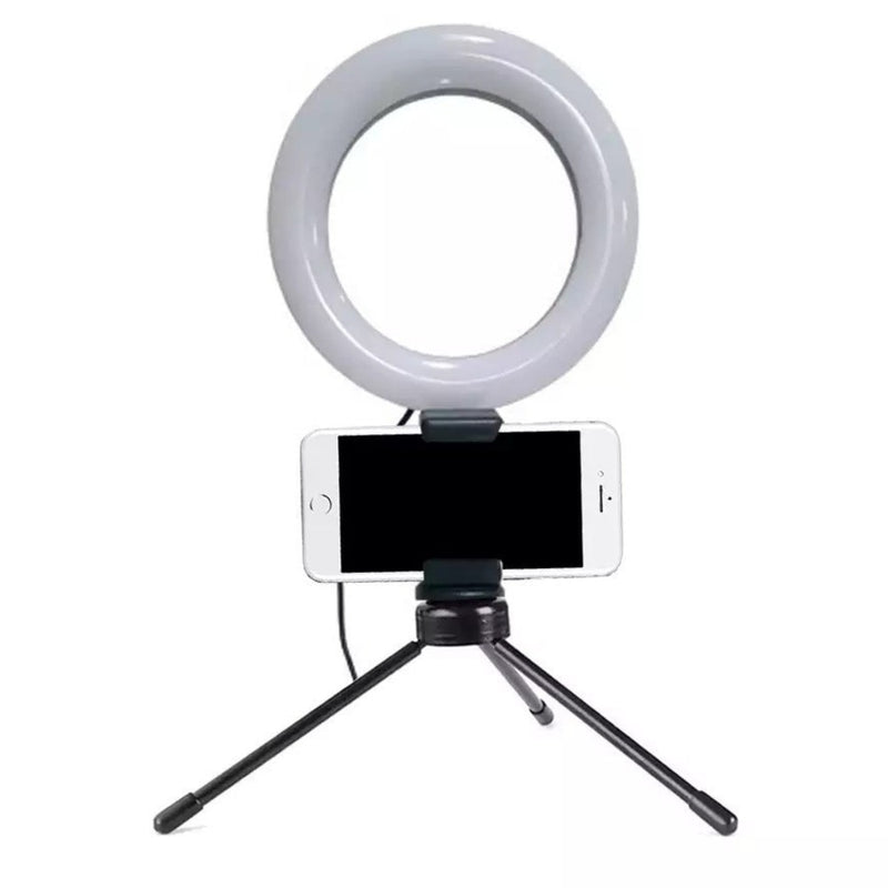 Ring Light 6 Polegadas (16cm) com Tripe e Suporte para Celular